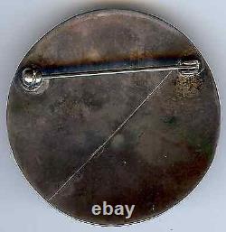 Vintage Hopi Indian Native American Round Silver Thunderbird Pin Brooch