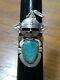 Vintage Hopi Kachina Native American Royston Turquoise Ring Jewelry Size 9 A+