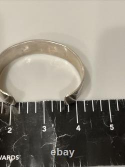 Vintage Hopi Sterling Silver Roadrunner Overlay Cuff Bracelet 37.9g Size 7.75