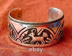 Vintage Hopi Victor Coochwytewa Sterling Silver Bracelet