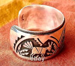 Vintage Hopi Victor Coochwytewa Sterling Silver Bracelet