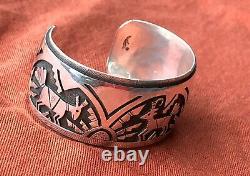 Vintage Hopi Victor Coochwytewa Sterling Silver Bracelet