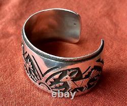 Vintage Hopi Victor Coochwytewa Sterling Silver Bracelet