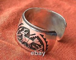 Vintage Hopi Victor Coochwytewa Sterling Silver Bracelet