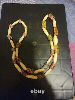 Vintage Indian Jewelry one of a kind Navajo Multi-colored Beaded Necklace