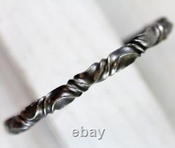 Vintage Indian Native American Sterling Silver 925 6.25 Bracelet Cuff Twisted