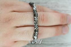 Vintage Indian Native American Sterling Silver 925 6.25 Bracelet Cuff Twisted