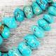 Vintage Indian Native American Sterling Silver Turquoise Necklace Big Bead 16.5