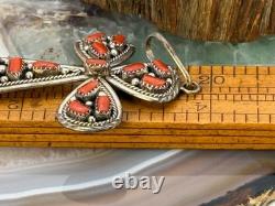 Vintage Irene Chiquito Sterling Silver Coral Cluster Cross Pendant-2141.25