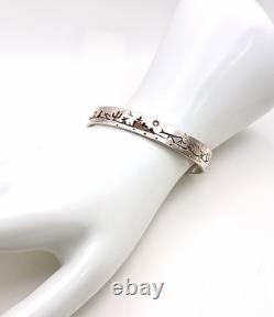 Vintage J. Begay Navajo Indian Sterling Silver Storyteller Cuff Bracelet 6.75