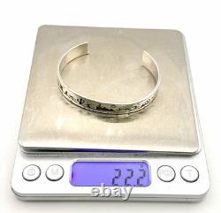 Vintage J. Begay Navajo Indian Sterling Silver Storyteller Cuff Bracelet 6.75