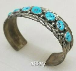 Vintage James Shay Navajo Sterling Silver Turquoise Cuff Bracelet JS