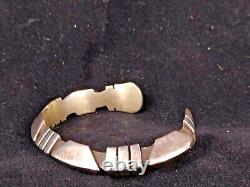 Vintage Jasper Nelson Navajo Deep Filed Carinated Silver Bracelet