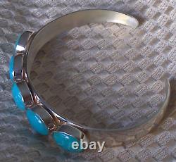 Vintage Jay King Mine Finds Silver 925 5-Stone Turquoise Cuff 18.7g (Grp. 63)