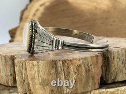 Vintage Jerry Johnson Navajo Sterling Silver Mother of Pearl Cuff-593.26
