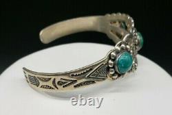 Vintage Jewelry Sterling Silver Turquoise Bracelet Native American Navajo