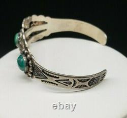 Vintage Jewelry Sterling Silver Turquoise Bracelet Native American Navajo