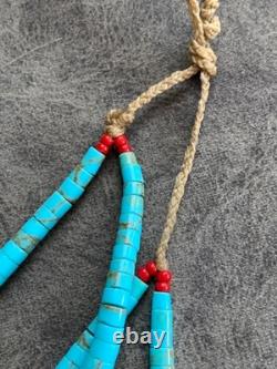 Vintage Jocla turquoise oyster heishi and coral on native string