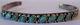 Vintage Large Wrist Navajo Indian Silver Silver Oval Turquoise Row Bracelet