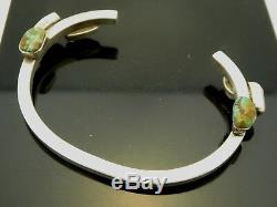 Vintage Lilly Barrack Sterling Silver 925 Turquoise Moonstone Cuff Bracelet 7