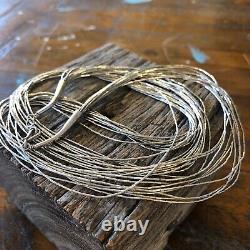 Vintage Long Multi Strand Sterling Silver Necklace Native American Jewelry
