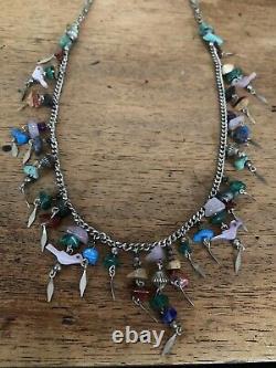 Vintage Lot Of Native American Fun Jewelry! Fetish Necklace! Sterling & Turqoise
