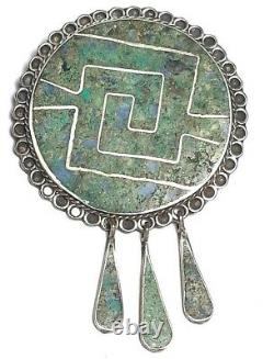 Vintage MEXICO Sterling Silver 925 LARGE PENDANT BROOCH Jewelry