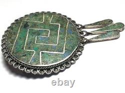 Vintage MEXICO Sterling Silver 925 LARGE PENDANT BROOCH Jewelry