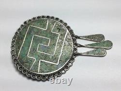 Vintage MEXICO Sterling Silver 925 LARGE PENDANT BROOCH Jewelry