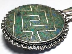 Vintage MEXICO Sterling Silver 925 LARGE PENDANT BROOCH Jewelry