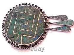 Vintage MEXICO Sterling Silver 925 LARGE PENDANT BROOCH Jewelry