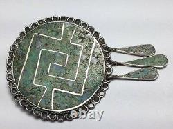 Vintage MEXICO Sterling Silver 925 LARGE PENDANT BROOCH Jewelry