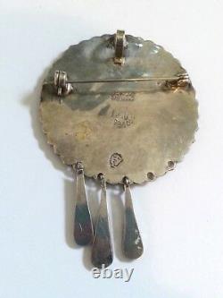 Vintage MEXICO Sterling Silver 925 LARGE PENDANT BROOCH Jewelry