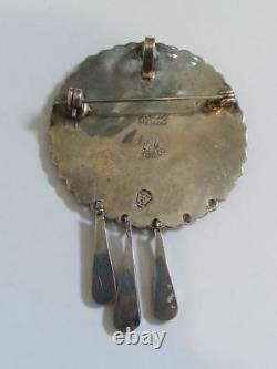 Vintage MEXICO Sterling Silver 925 LARGE PENDANT BROOCH Jewelry