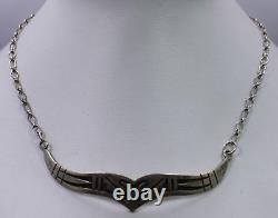 Vintage ML Signed Native American Sterling Silver Necklace