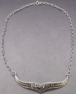 Vintage ML Signed Native American Sterling Silver Necklace