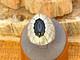 Vintage Maggie Perry Navajo Sterling Black Onyx Shadowbox Ring sz 10.75-2800.25