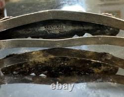 Vintage Manygoats Navajo Sterling Silver Turquoise/Coral CUFF Bracelet size 6.5