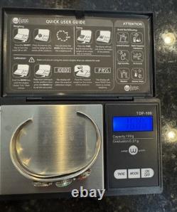 Vintage Manygoats Navajo Sterling Silver Turquoise/Coral CUFF Bracelet size 6.5