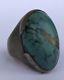 Vintage Mens Old Pawn NAVAJO Blue Slab Turquoise Sterling Silver Chunky Ring