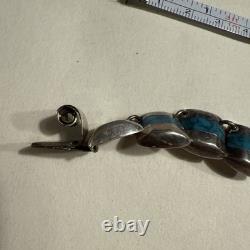 Vintage Mexican South Western Necklace Sterling Silver Turquoise