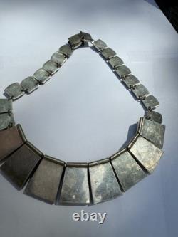 Vintage Mexican South Western Necklace Sterling Silver Turquoise