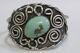 Vintage Modernist Style Navajo Sterling Silver Bracelet With Turquoise