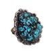 Vintage Myers Native American Sterling Silver & Turquoise Nugget Ring Stamp- 7