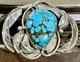 Vintage NATIVE AMERICAN Sterling Silver SPIDERWEB TURQUOISE 6 Cuff BRACELET