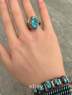 Vintage NATIVE American HOPI RAMONA LOLOMA Turquoise Sterling Bracelet Ring Set