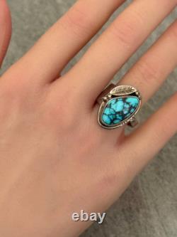 Vintage NATIVE American HOPI RAMONA LOLOMA Turquoise Sterling Bracelet Ring Set