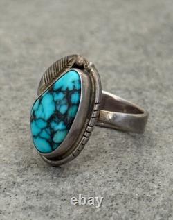 Vintage NATIVE American HOPI RAMONA LOLOMA Turquoise Sterling Bracelet Ring Set