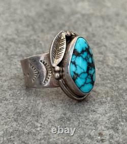 Vintage NATIVE American HOPI RAMONA LOLOMA Turquoise Sterling Bracelet Ring Set