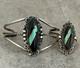 Vintage NATIVE American Zuni Turquoise ONYX Inlay Sterling Bracelet & Ring Set